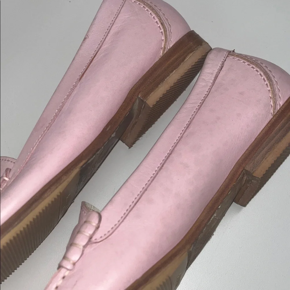 Lottusse Men’s size 7 Pink Leather Penny Loafers / preowned